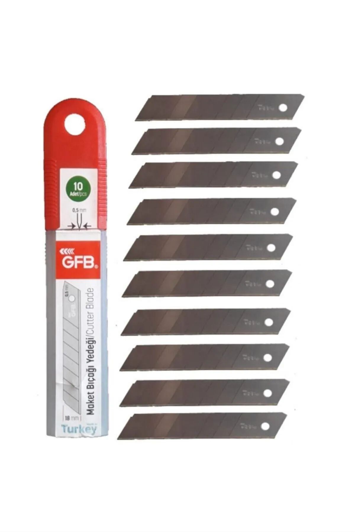 Gfb Kırımsız Maket Bıçağı Yedeği Standar Gövde 18x05 MM 10 Lu 1 Paket