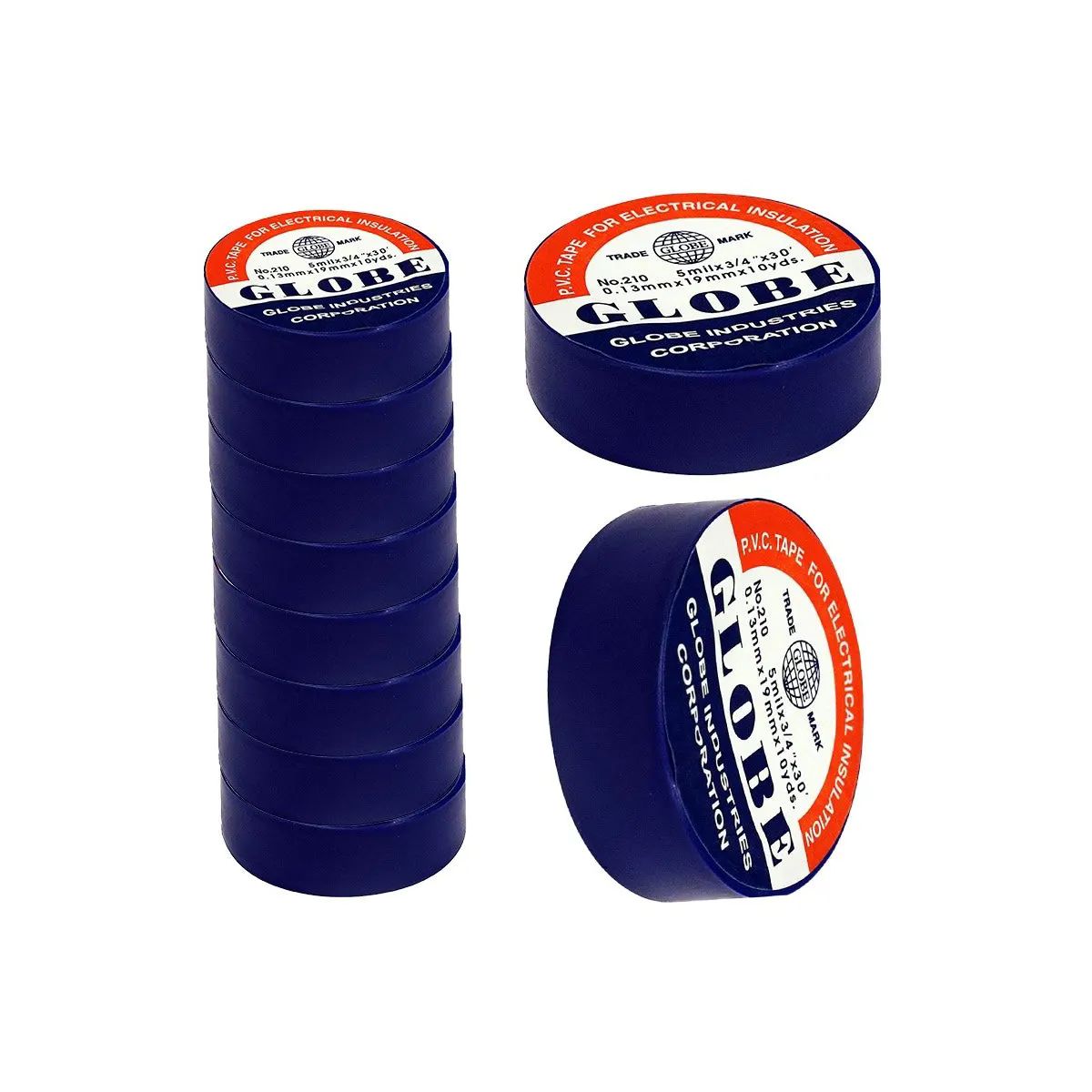 Globe Elektrik Bandı İzole Bant Mavi 19 MM (10 Adet)