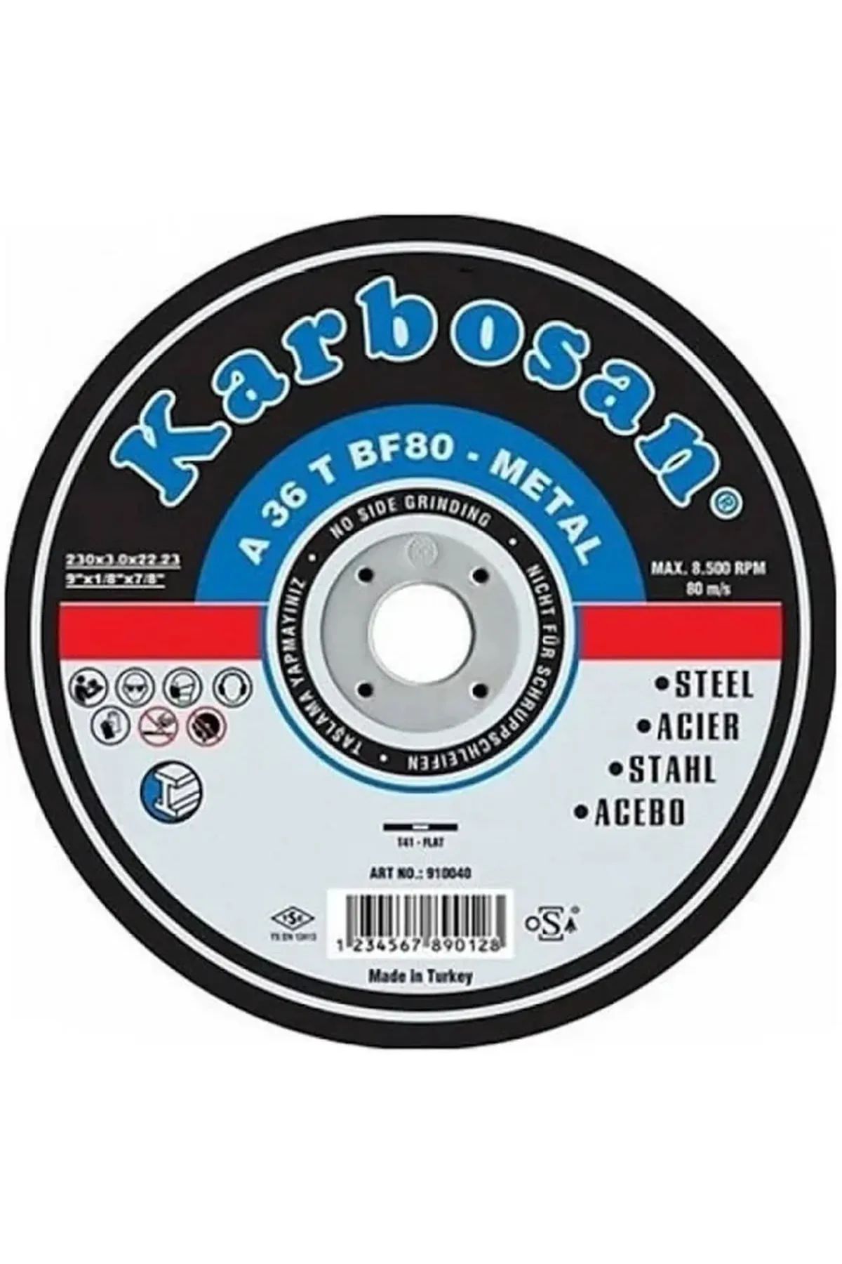 Karbosan Metal Kesici Disk 230x3,0x22,23