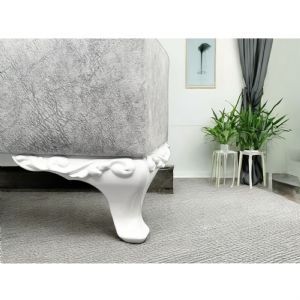 Lüx Lükens Mobilya Koltuk Çekyat Baza Chester TV Ünitesi Ayağı Yasmin Beyaz 12 CM 1 Adet