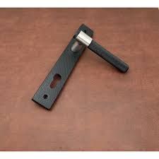 Punch Mat Siyah İnox Lüx Zamak Aynalı Çelik Kapı Kolu 1 Takım