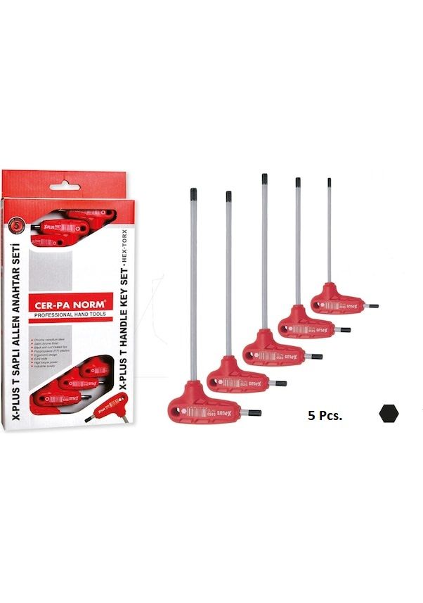 Cer-pa X-plus T Saplı Allen Anahtar Seti 5 Pcs 1006 22 6205