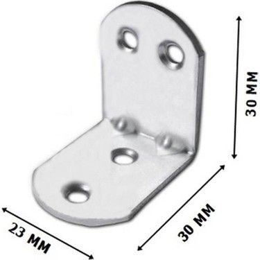 Mobilya Dolap Köşe Bağlantısı L Demir Gönye Sabitleme 30x30x23 MM 100 Adet
