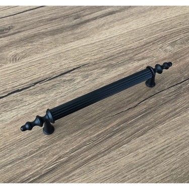 Mat Siyah Mobilya Dolap Mutfak Çekmece Kulpu 192 MM 10 Adet