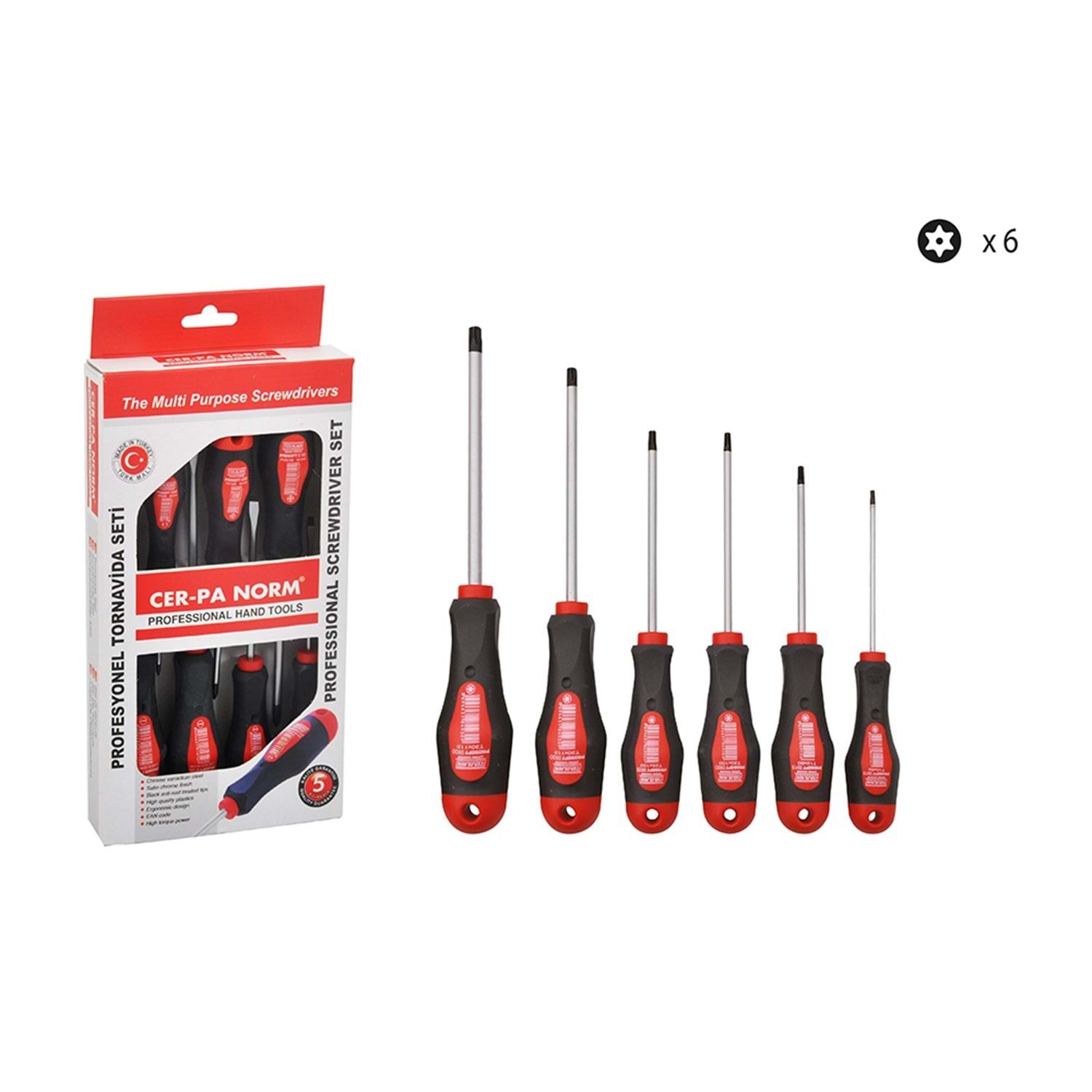 Cer-pa X-plus Torx Tornavida Takımı 7 Pcs. 1006 22 6700