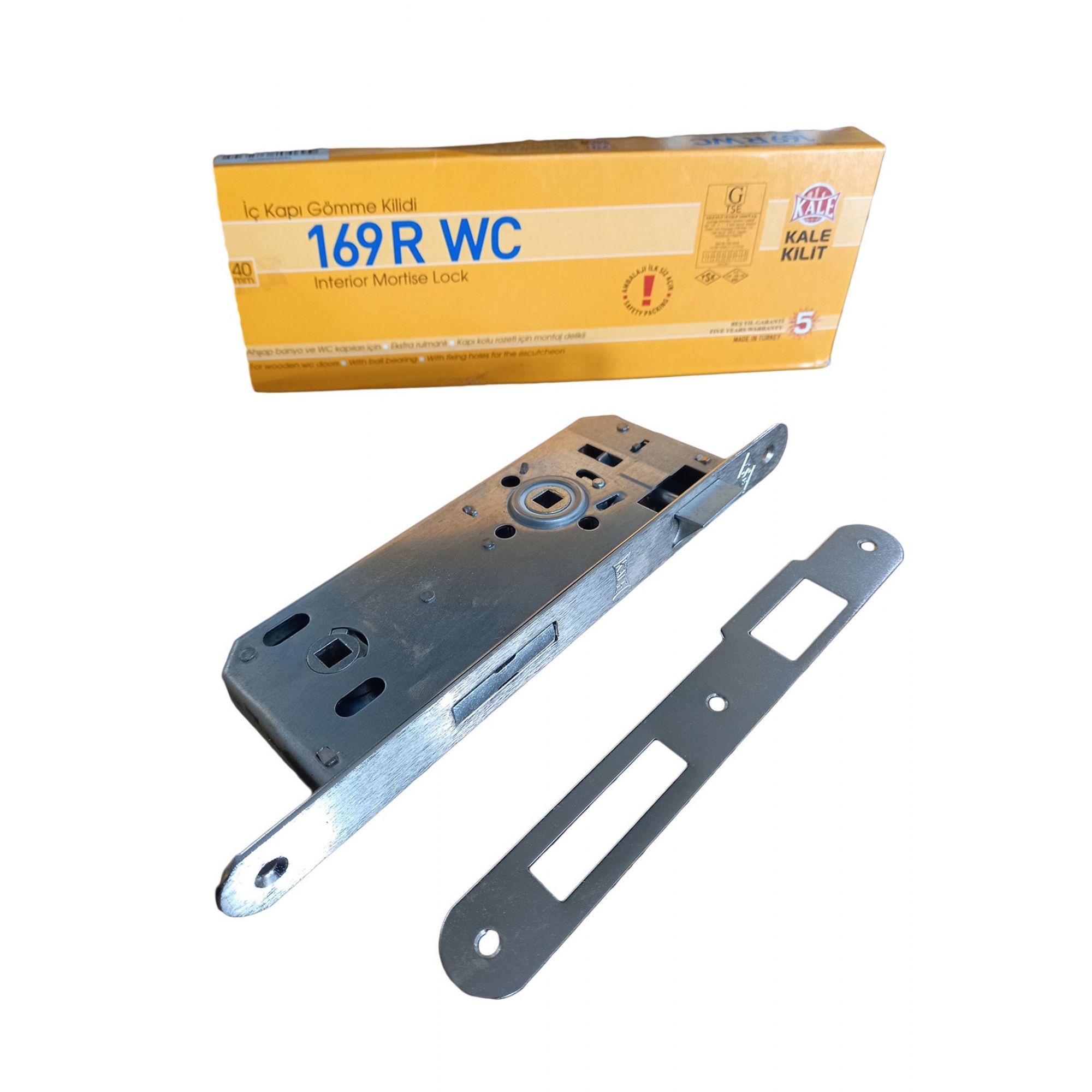 Kale 151r 169 Silindirli Rulmanlı Wc Banyo Kapı Gömme Kilit 40 MM Oval Nikel 1 Adet
