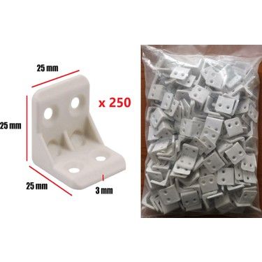 Mobilya Dolap Plastik L Köşe Bağlantı Beyaz 250 Adet