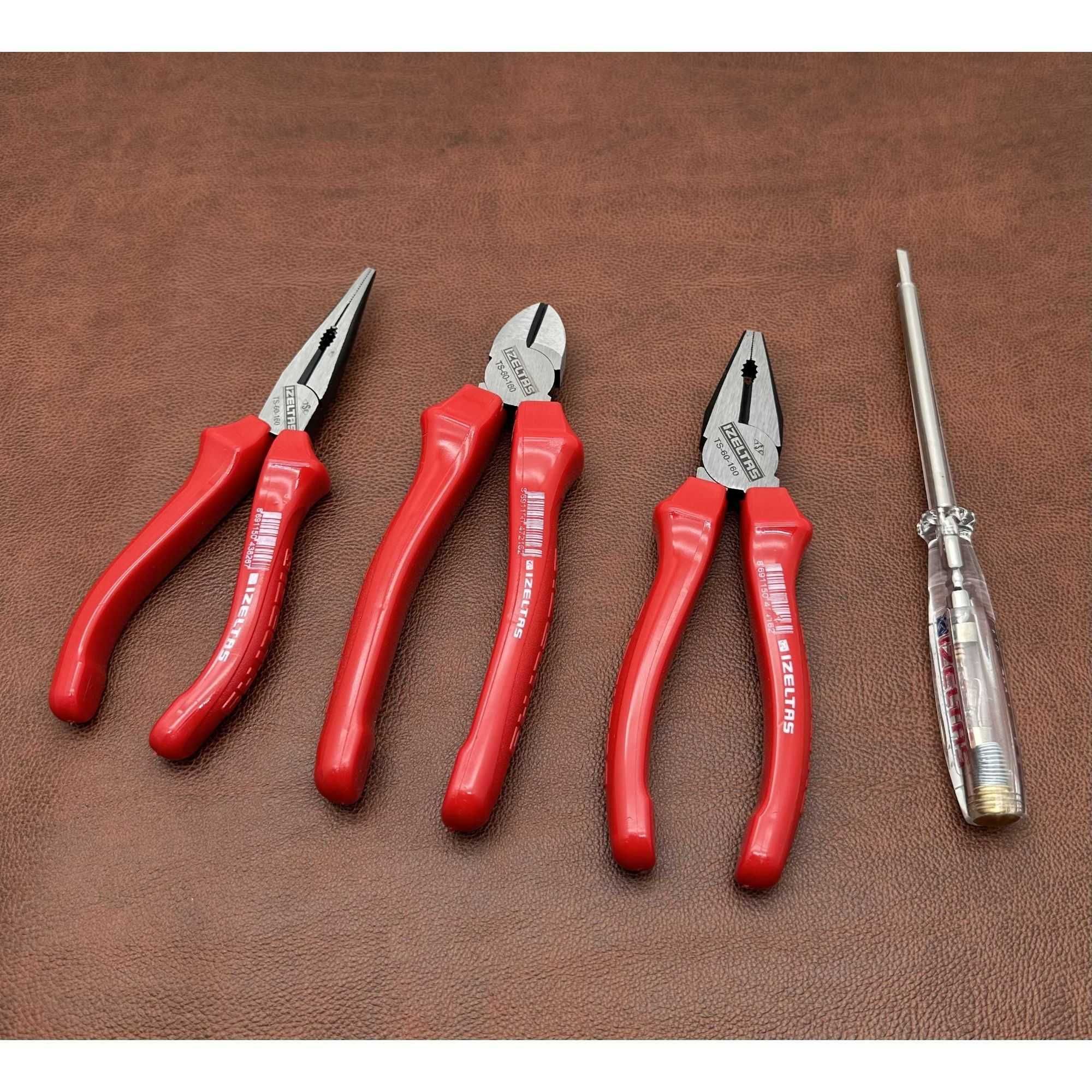 İzeltaş Opak Pense + Yankeski + Kargaburnu 160 MM + Kontrol Kalemi 190 MM 4lü Set