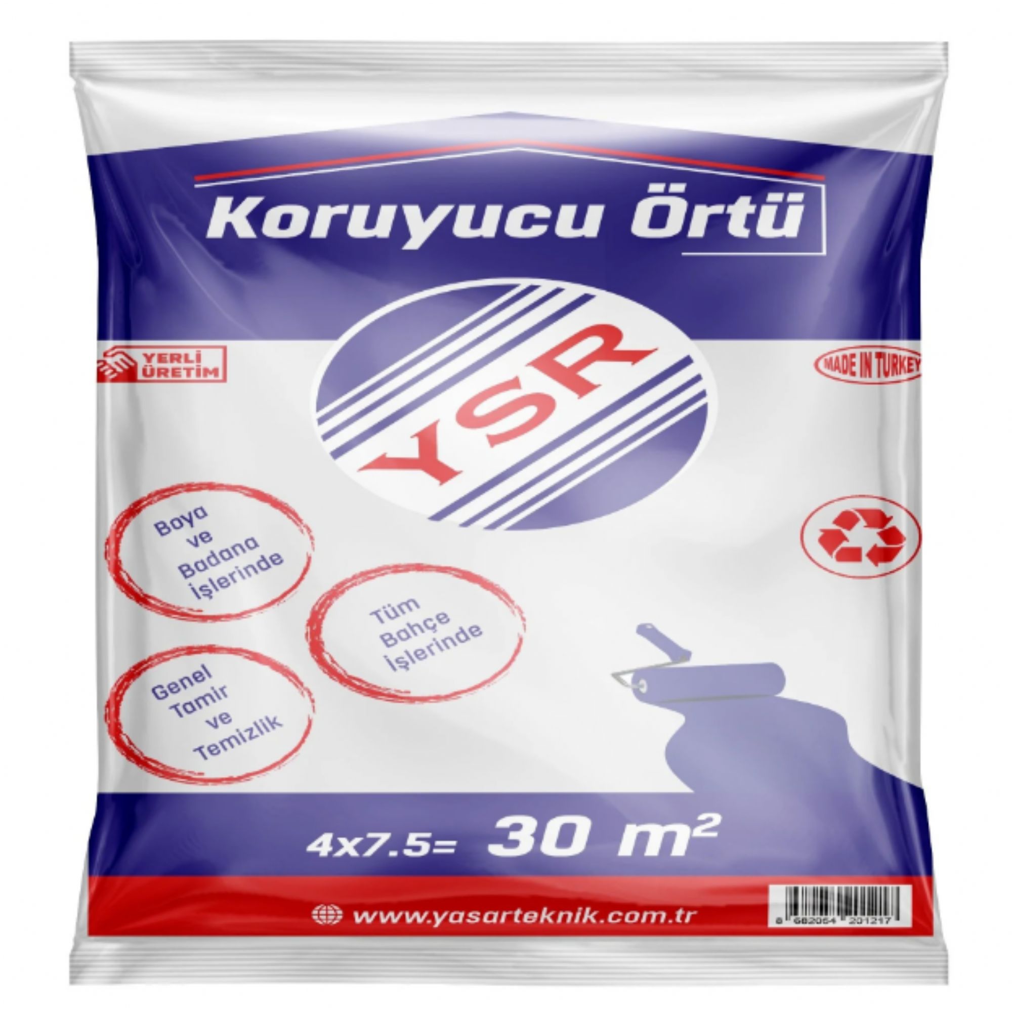 Ysr Koruyucu Hışır Örtü Pratik Boya Eşya Koruma Örtüsü 4x7,5=30 M²