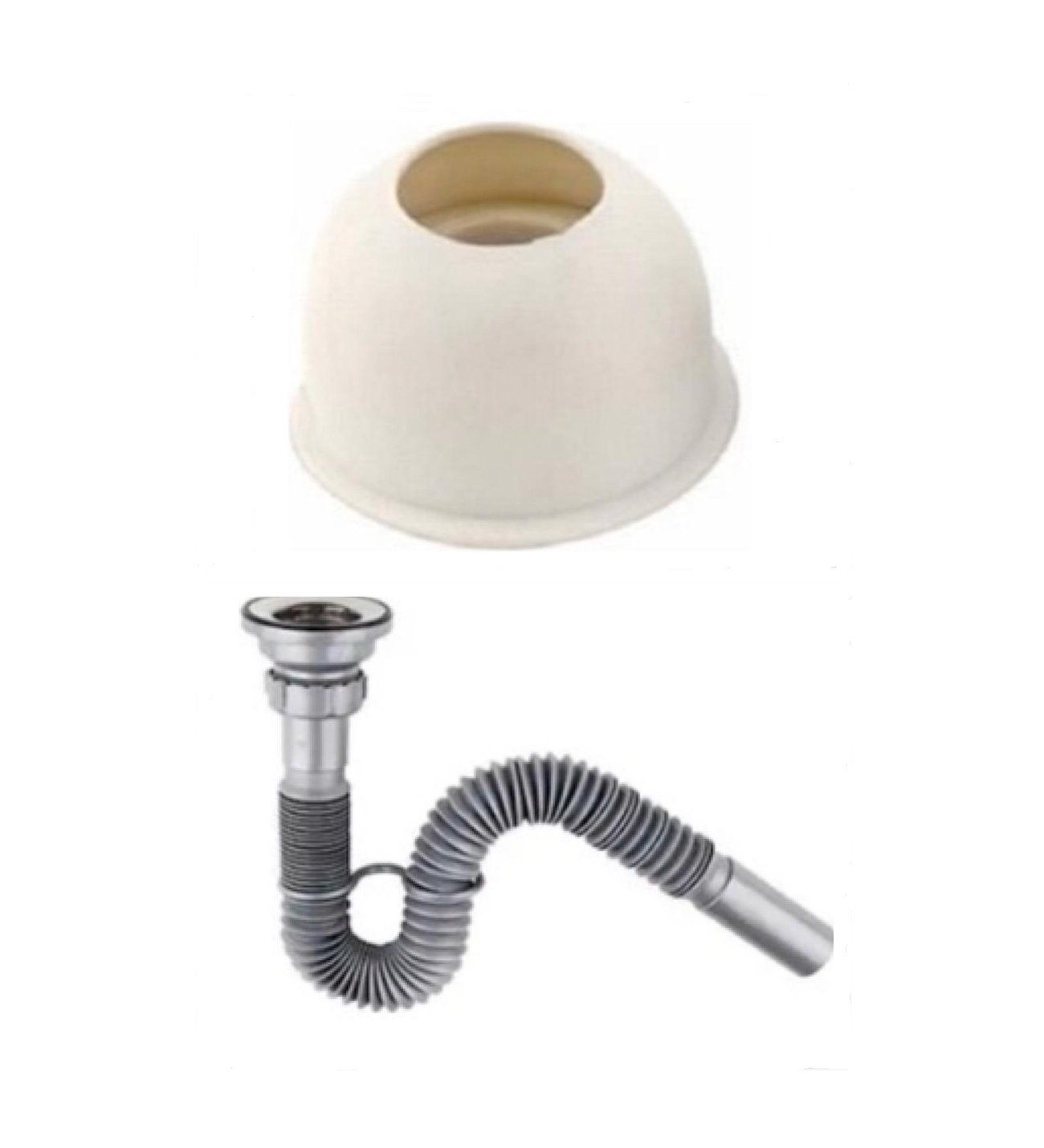 Donau Lavabo Evye Sifonu Lüx Körüklü + Adaptör Conta 32 CM Çıkış ( 2 Adet )