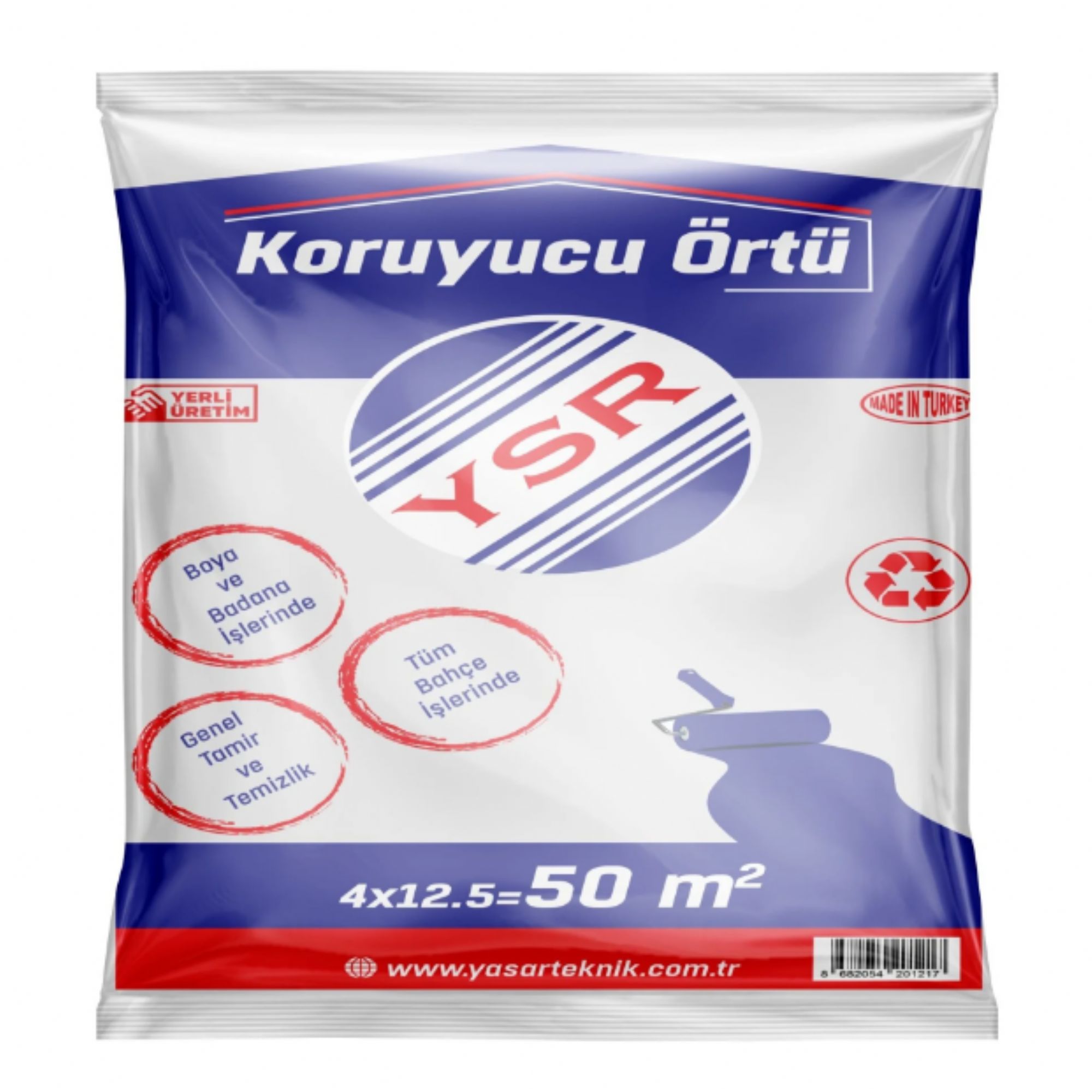 Ysr Koruyucu Hışır Örtü Pratik Boya Eşya Koruma Örtüsü 4x12.5=50 M²