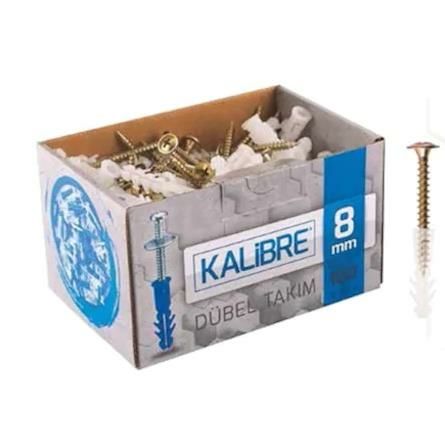 Ma-de Kalibre Dübel 8 MM Vida Dübel Takımı 100 Adet