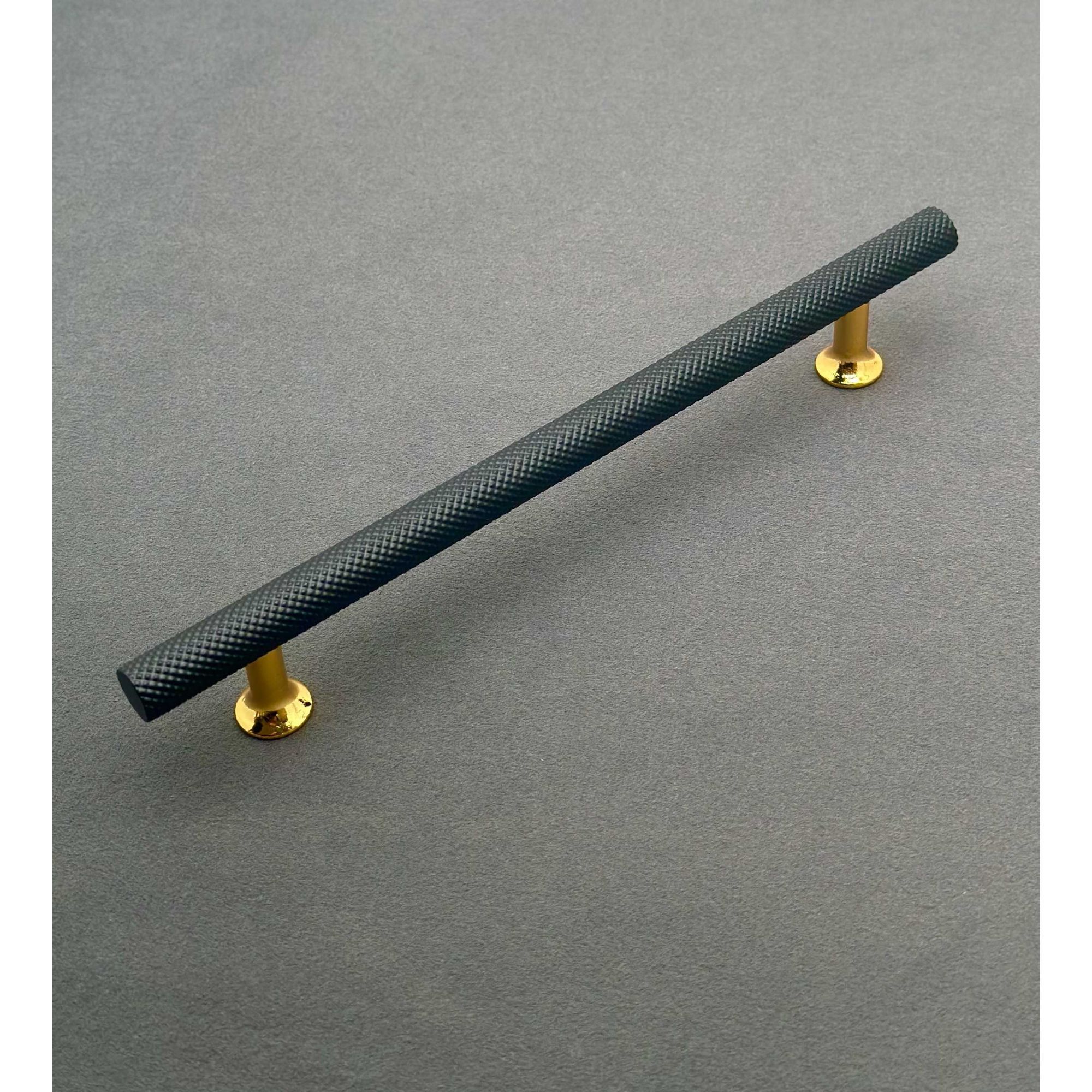 Mobilya Dolap Kulpu Mutfak Çekmece Kulpu Çizgili Dal Siyah Gold 160 MM