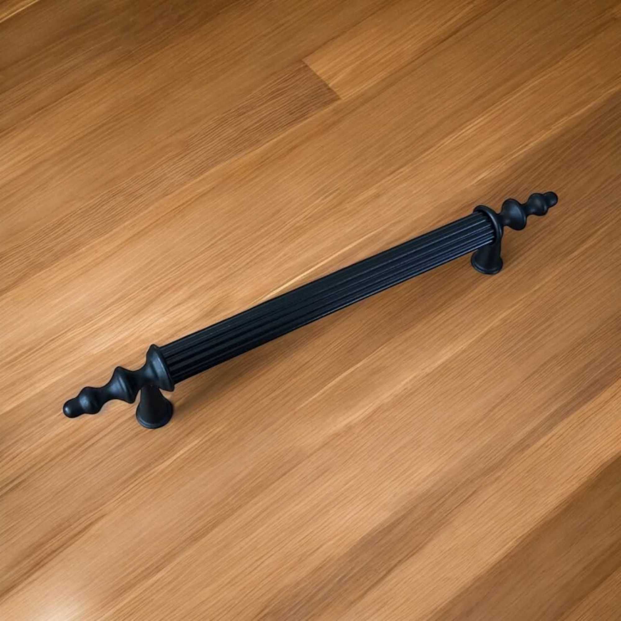 Wintage Mat Siyah Alüminyum Kulp Mutfak Dolap Çekmece Mobilya Kulbu 256 MM 25,6 CM 1 Adet