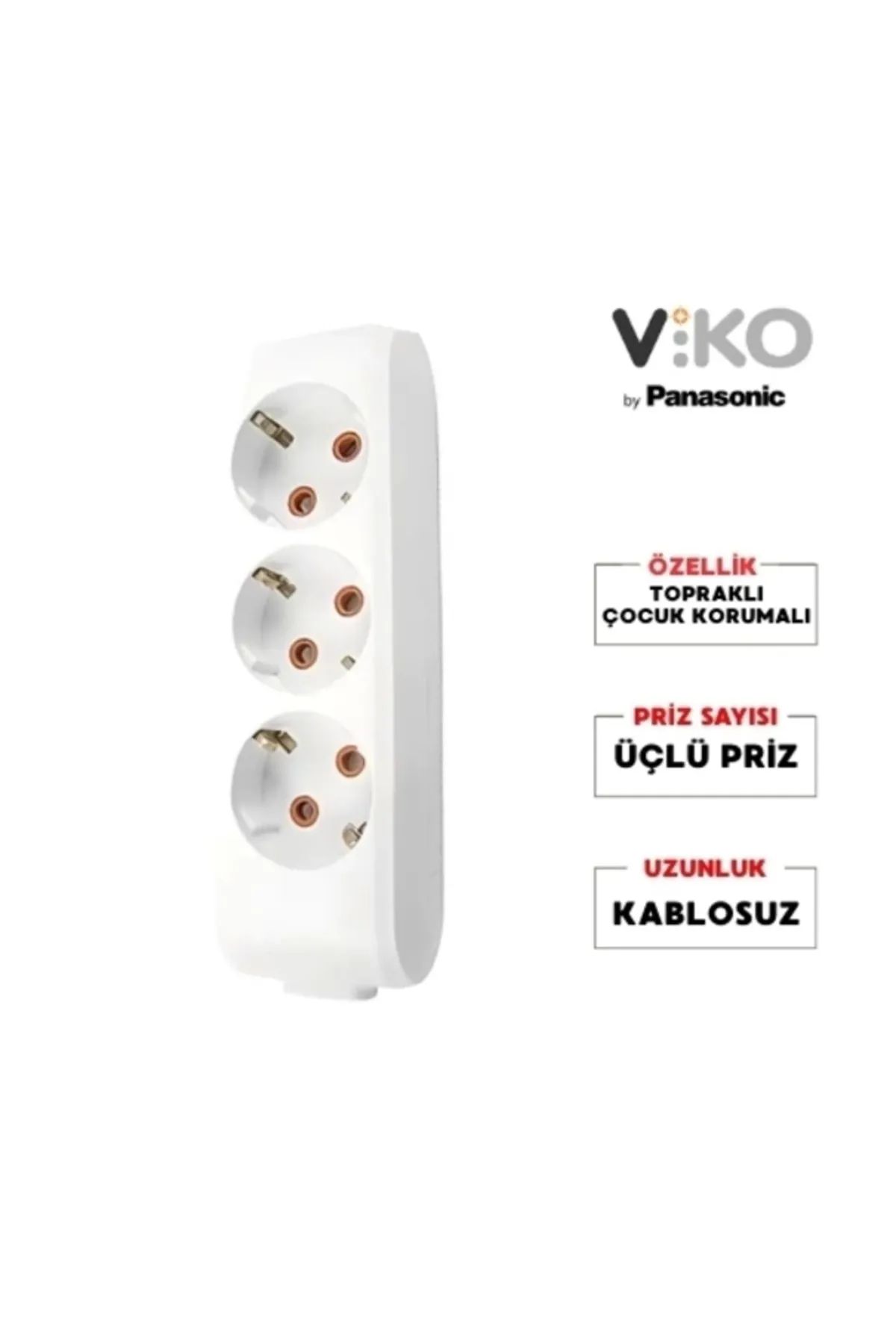 Viko Multilet Üçlü Grup Priz Topraklı Klemensli