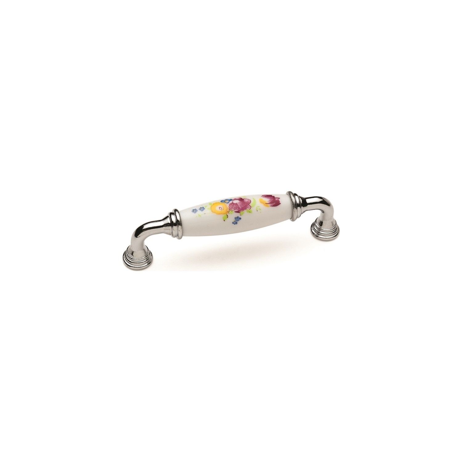 Polimer Sıla Çiçek Desenli 96 MM Kulp İki Vida Arası 9,6 CM