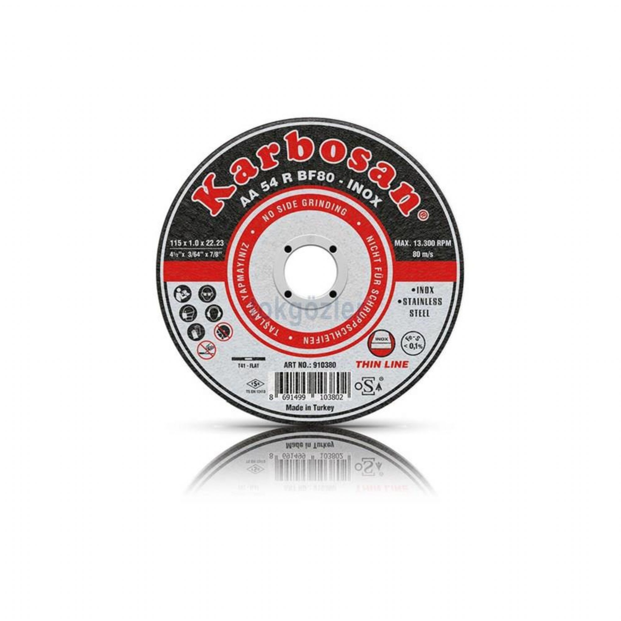 Karbosan İnox Metal Kesici İnce Taş 115 MM X 1.0x22.23